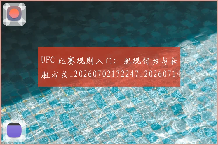 UFC 比赛规则入门：犯规行为与获胜方式_20260702172247_20260714215740
